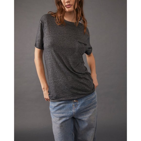 Free People Charcoal Short Sleeve Tee - Picture 1 of 7